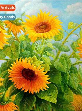 Sunflower full diamonds round diamond sticker painting diamo