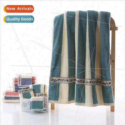 Cotton fine fancy line satin Europe striped towel bath towel