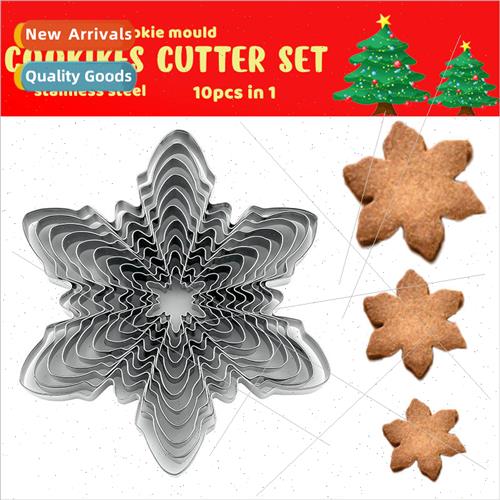 Christmas Snowflake Cookie Molds Iced Flower Three-dimension