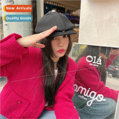 Korean  green retro ward cap casual versatile back to wear a