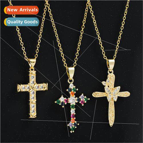 Europe fashion brass gold-plated colorful zirconia pendant j