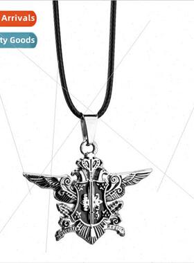 Anime  alloy necklace black deacon pendant metal pendant