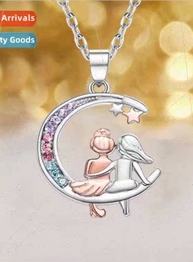 Europe new necklace female delicate colored diamonds girlfri