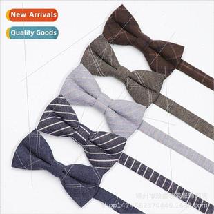 Cotton Men Korean Fashion Str Bow Casual Tie