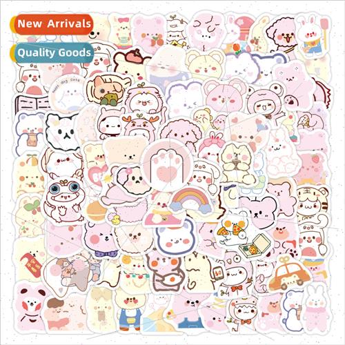 100 ins cute soft cute bear handbook stickers creative diary