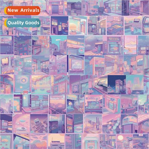 72 laser girl cartoon aesthetic series stickers handbook wat