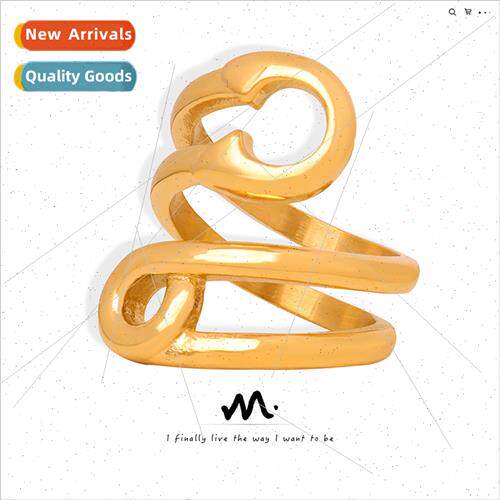 Europe niche fashion minimalist titanium steel gold plated g