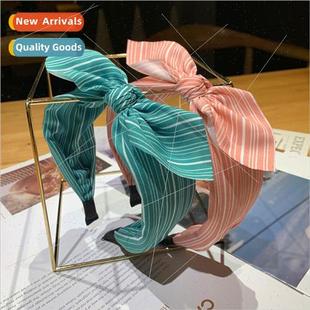 middle bow cute Korea band accessories striped fem hair