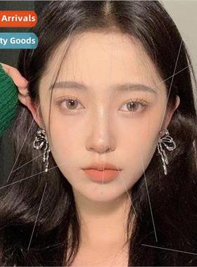 Sweet spicy wind metal butterfly diamond earrings female lon