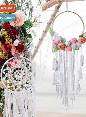 Artilady Ins mple Floral Dreamcatcher Feather Pendant Creati