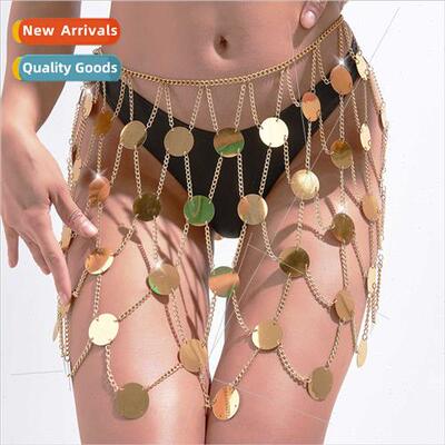 Europe sequin waist chain nightclub handmade fishing net seq