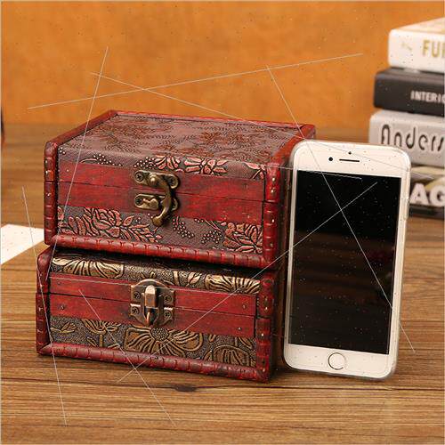 Chinese jewelry box retro wooden storage box handmade old bo