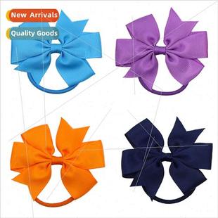 3inch dovetail bow Children band Europe leather hair jewelry
