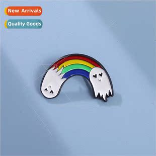 badge creative small Halloween rainbow metal ghost series