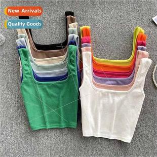 summer short sleeveless Undershirt blouse wear navel women
