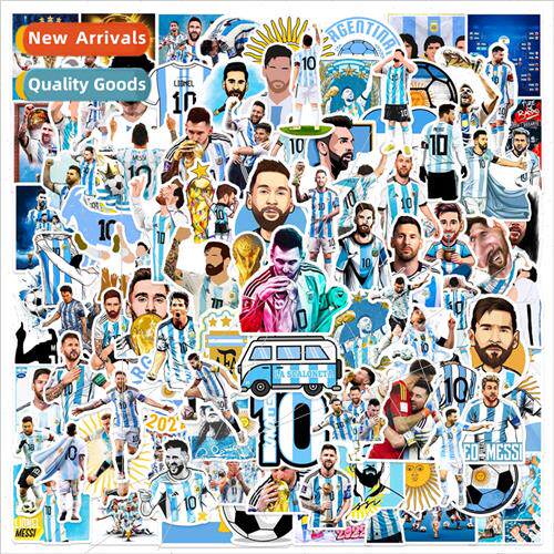 100 ball king messi doodle sticker trolley case helmet water