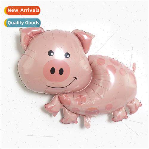 Cartoon Pink Pig Aluminum Foil Balloon Shape Cute Polka Dot