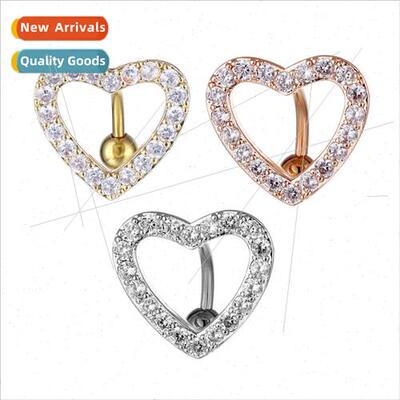 Europe Piercing Jewelry Heart Shaped Zirconia Belly Button R
