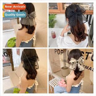 Korean jewelry polka dot organza bow versatile out ageing ha