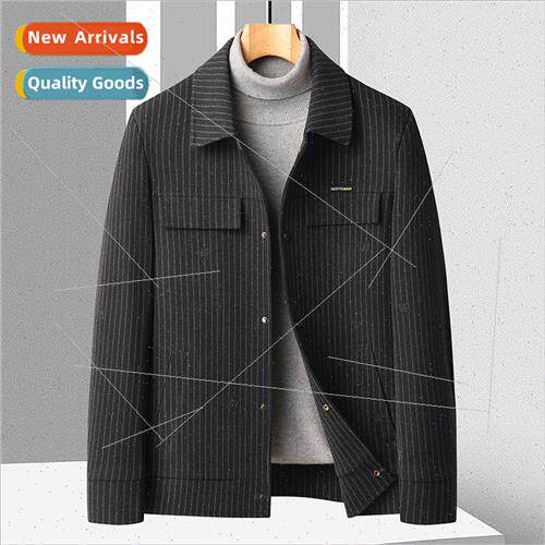 Tweed jacket men fall winter new middle-aged casual lapel sn