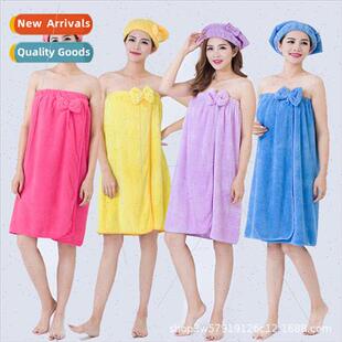 Women Wearable Bath Towel Adult Bathrobe Bath Skirt Bustier