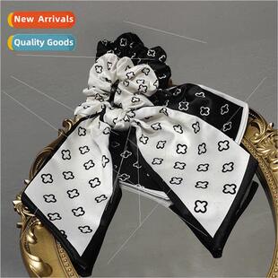 fluttering band hair ring printing retro large intestine rin