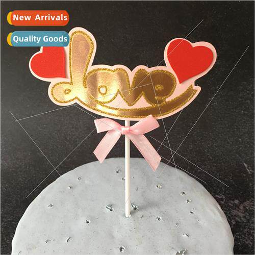 New Birthday Cake Decoration Insert Cards Double Layer Love