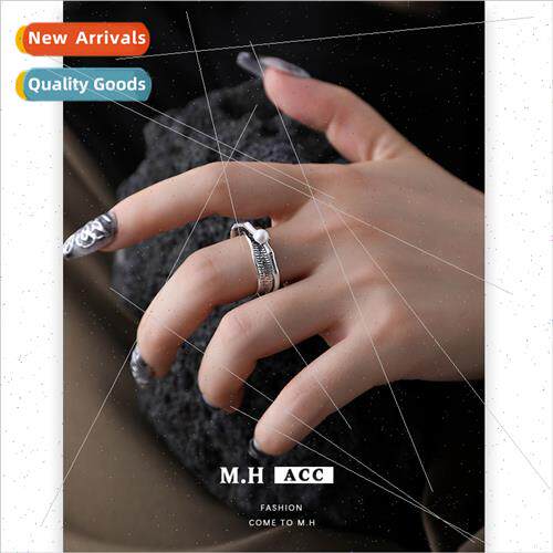 Double entwined pearl ring women niche sweet cool index fing