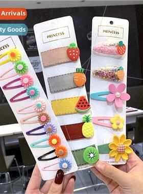 Korea princess girls cute flowers hairpin children bangs cli