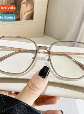 Transparent large frame vegan glasses myopia female square r