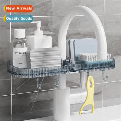 Kchen sink faucet shelf sponge draining rack creative single
