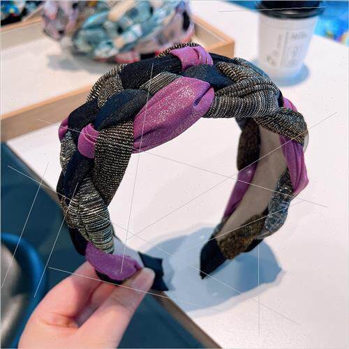 Twist braid hair band female four seasons headband wide  pre