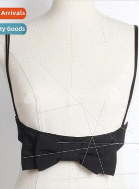 Shirt Decoration Sling Waistcoat Black Women Bow Tie Back Ve