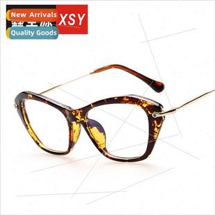 women common frame glasses mirro ear 适用men cat Flat mirror