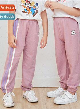 2023 new children ice silk three stripes side candy color an