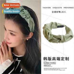 edge fabric hair Korea versatile wide bands fashion ruffled