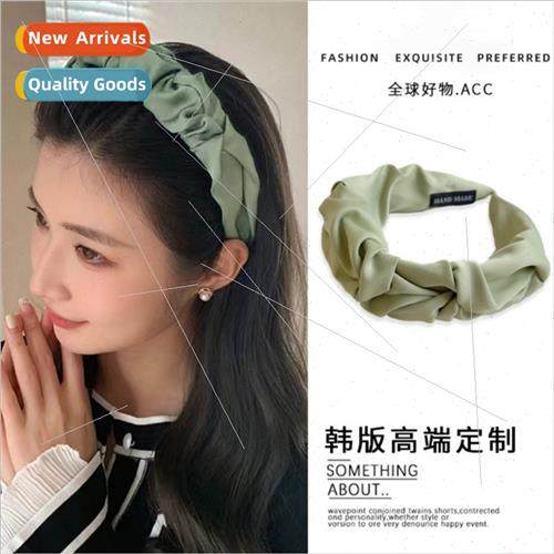 Korea ruffled wide edge fabric hair bands versatile fashion