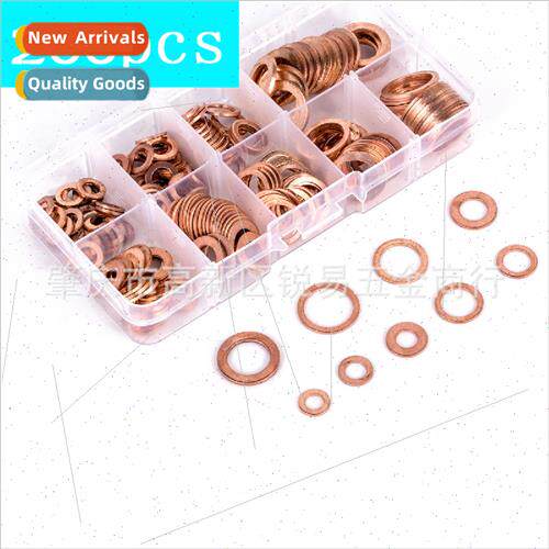 200pcs Purple Copper Flat Gasket Set Purple Copper Oil Seal