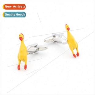 Animal Series Screaming Chicken Cufflinks Little Yellow Chic