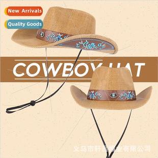 brim sunshade western Outdoor straw large cowboy hat riding