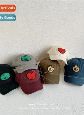 New love smiley children baseball cap Korean fall  hat washe