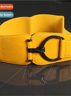 Feather down elastic waist jewelry versatile wide belt femal