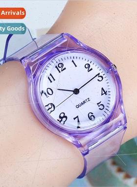 New transparent colorful plastic strap dial fashion nd watch