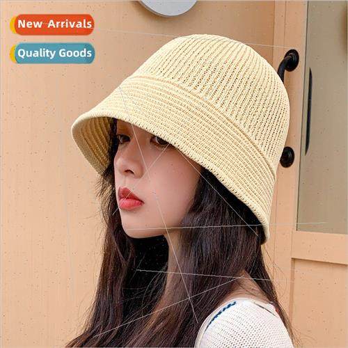 New knted bucket hat summer breathable Korean ladies nd suns