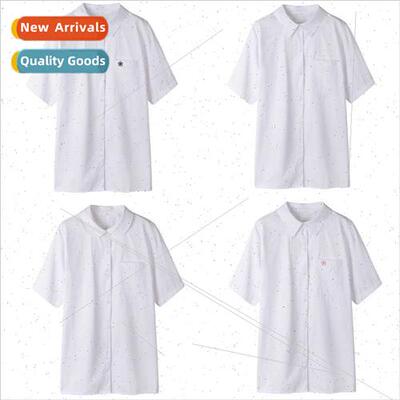Japan JK unim short-sleeved pointed collar shirt opaque summ