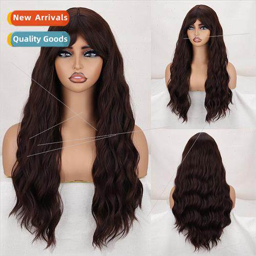 Europe wig women chocolate color Qi u water ripple corn hot