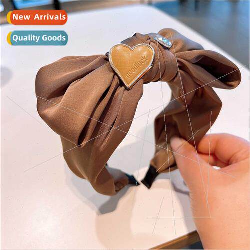 Merade retro silk high  bow versatile hairpin headband jewel