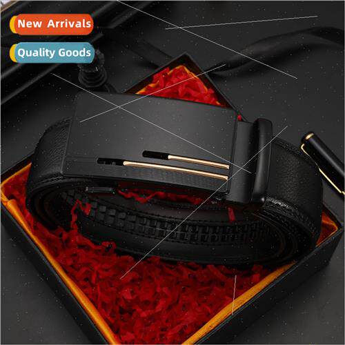 2021 men automatic buckle leather belt in young middle-aged