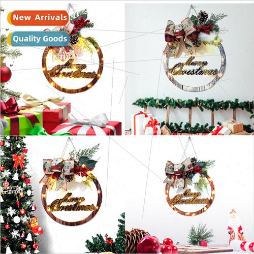 New American Christmas wooden illuminated door sign simulati