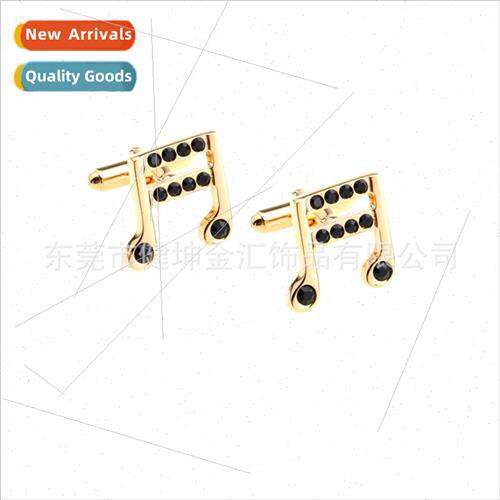 Gold Black Diamond Music Note Cufflinks Music Symbol Cufflin